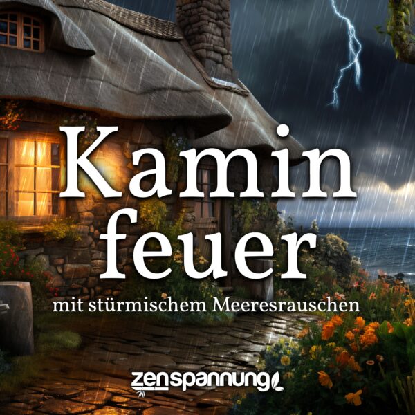 6 Stunden Kaminfeuer mit stürmischer See (MP3)